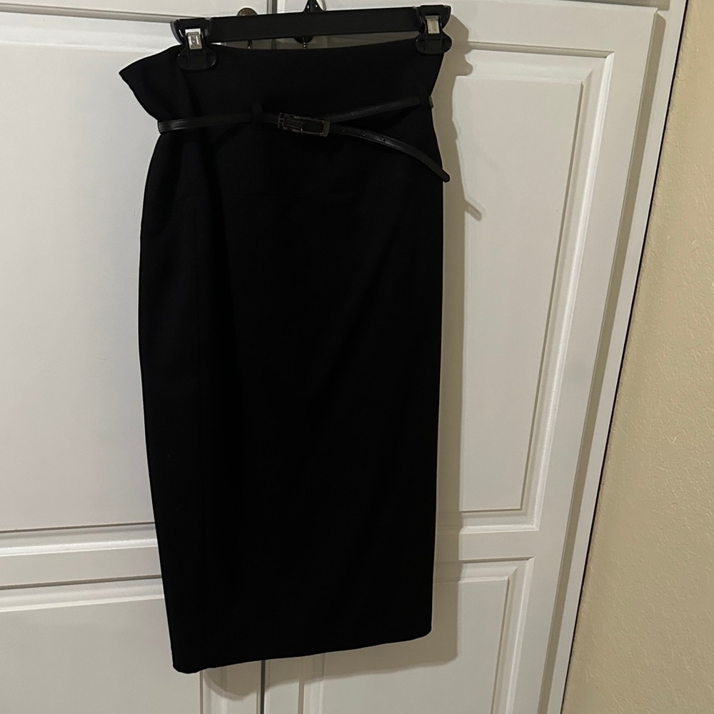 Black Halo Classic Black Pencil Skirt